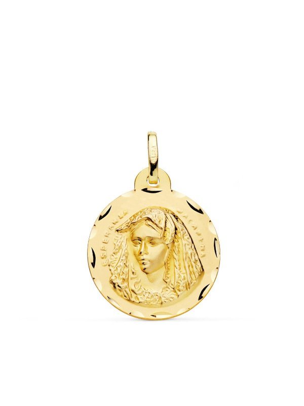 18K MEDALLA VIRGEN MACARENA TALLADA...