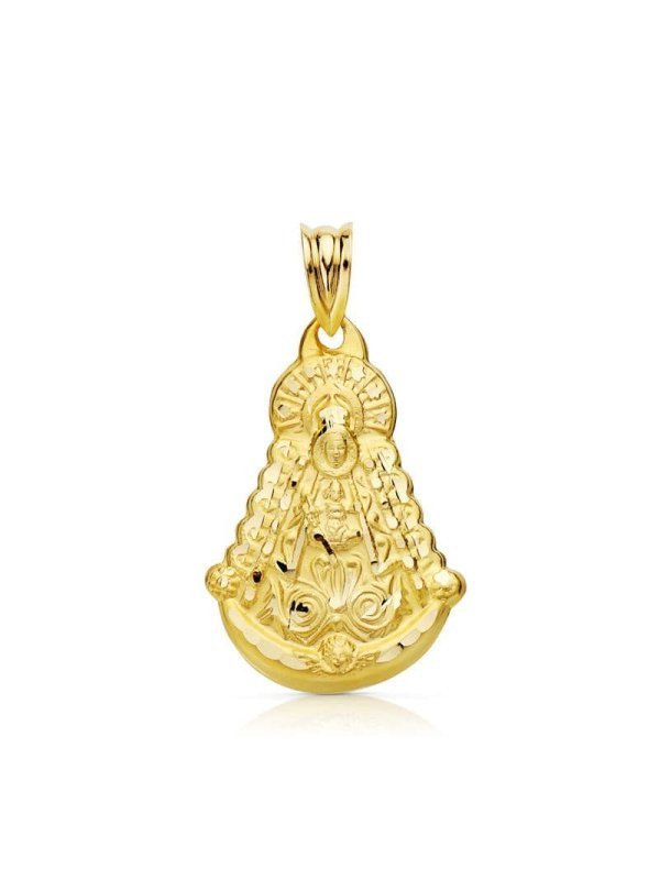 18K VIRGEN DEL ROCIO SILUETA 25X20 MM