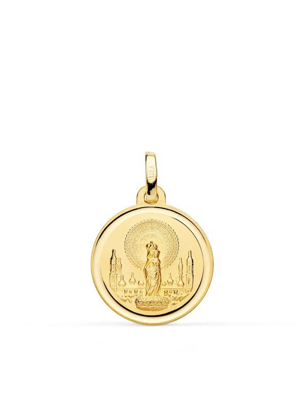 18K MEDALLA VIRGEN DEL PILAR 18 MM