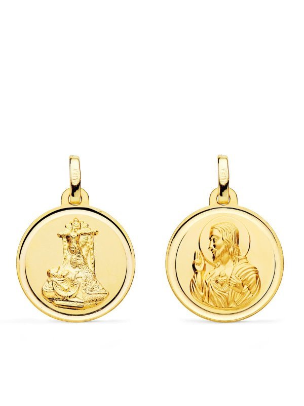 18K VIRGEN ANGUSTIAS-CORAZON JESUS 18MM