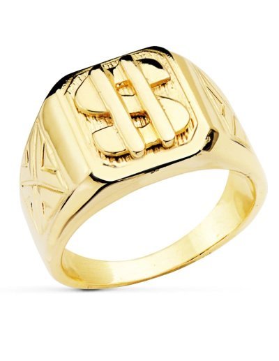 18K SELLO MACIZO DOLAR BRILLO