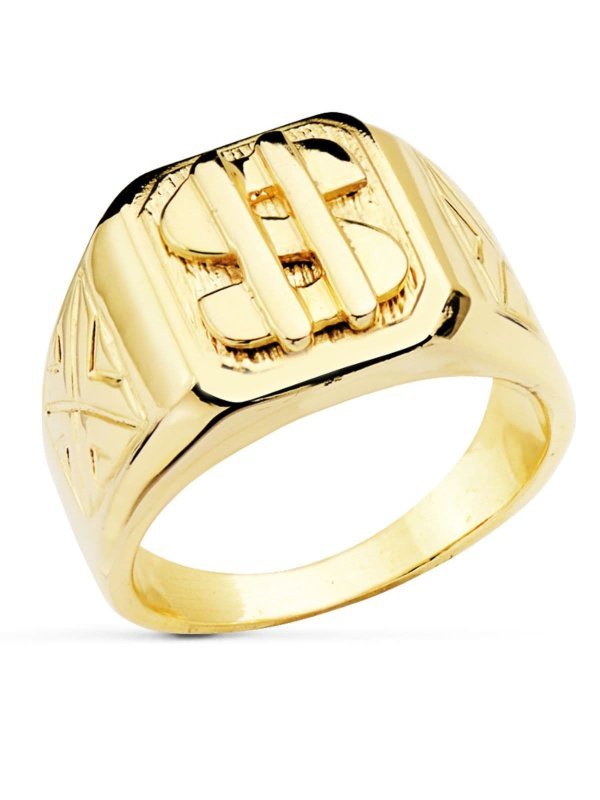 18K SELLO MACIZO DOLAR BRILLO