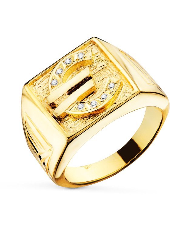 18K SELLO ORO AMARILLO CABALLERO EURO...