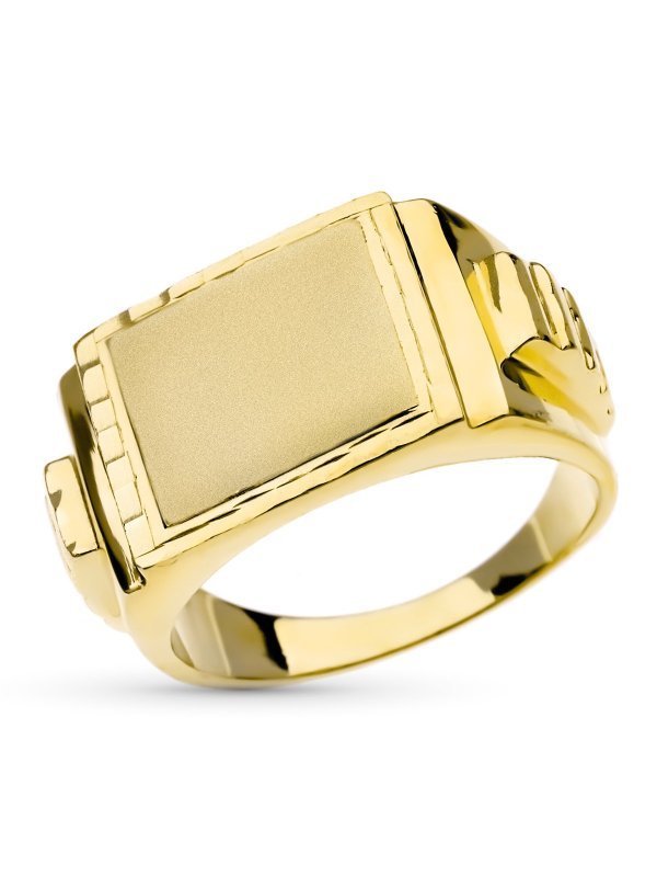 18K SELLO MACIZO CABALLERO ORO...
