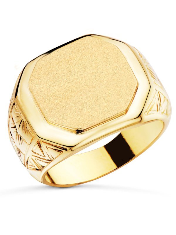 18K SELLO ORO AMARILLO CABALLERO MATE...