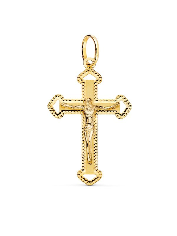 18K CRUZ ORO AMARILLO CON CRISTO...