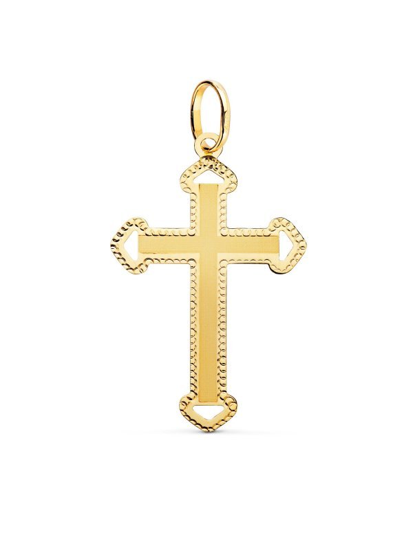 18K CRUZ ORO AMARILLO SIN CRISTO...