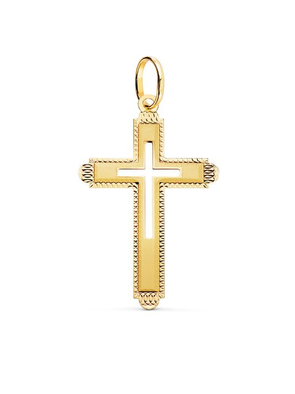 18K CRUZ ORO AMARILLO SIN CRISTO...