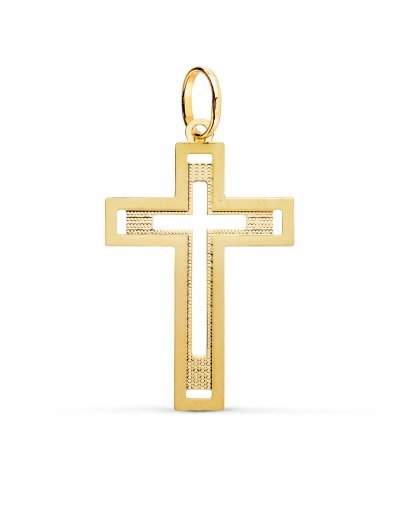 18K CRUZ ORO AMARILLO SIN...
