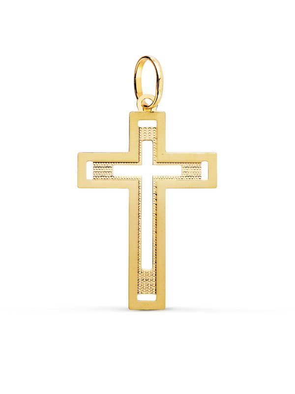 18K CRUZ ORO AMARILLO SIN CRISTO...