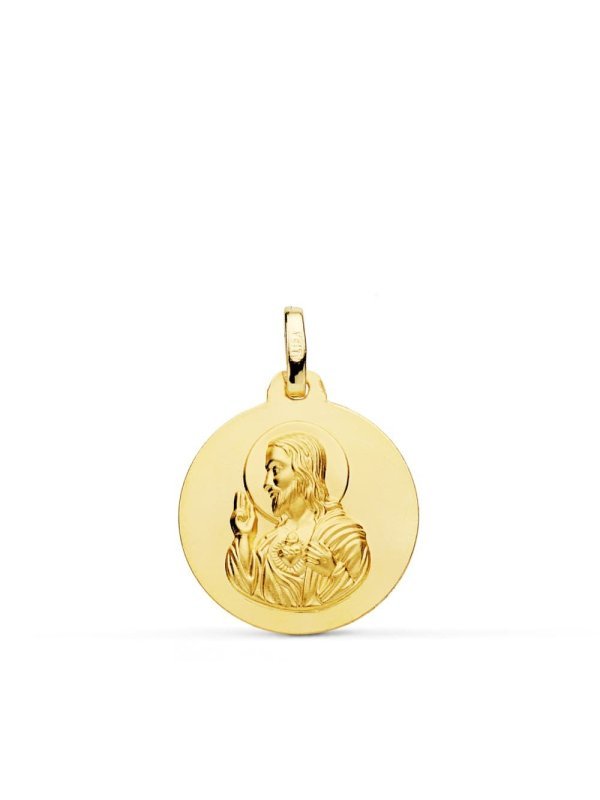 18K MEDALLA CRISTO SAGRADO CORAZON DE...