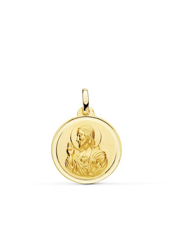 18K MEDALLA CRISTO SAGRADO CORAZON DE...
