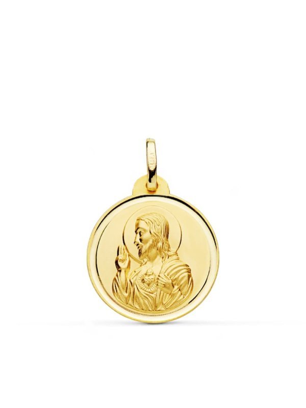 18K MEDALLA CRISTO SAGRADO CORAZON DE...