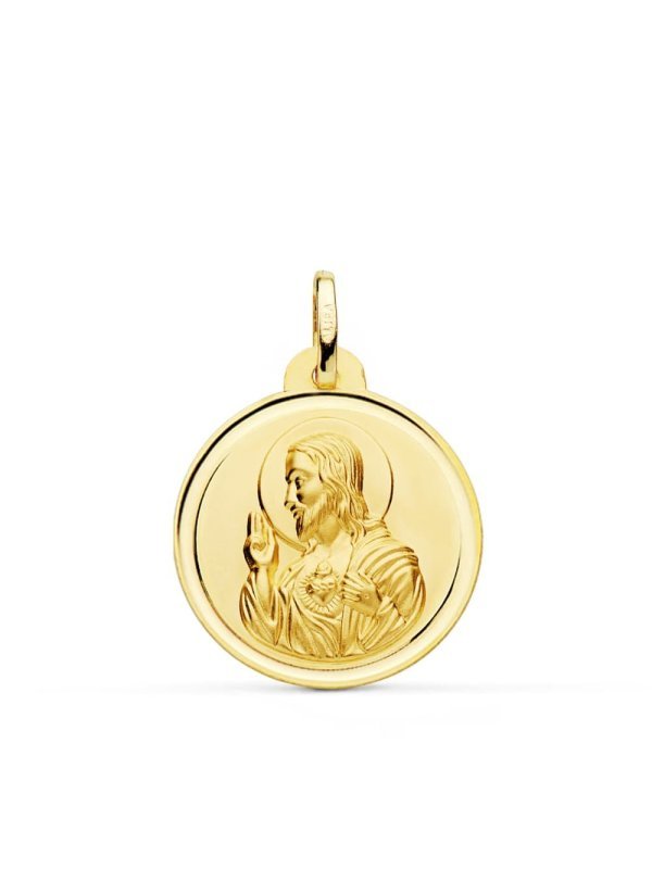 18K MEDALLA CRISTO SAGRADO CORAZON DE...
