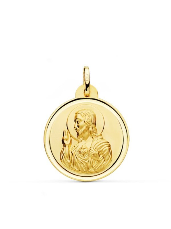 18K MEDALLA CRISTO SAGRADO CORAZON DE...