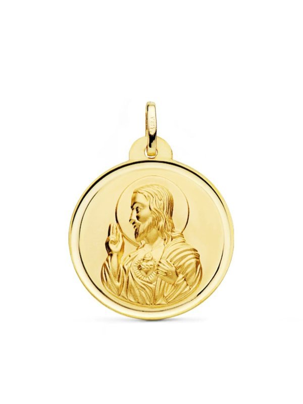 18K MEDALLA CRISTO SAGRADO CORAZON DE...