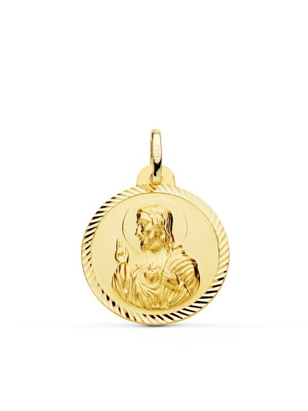 18K MEDALLA CRISTO SAGRADO CORAZON DE...