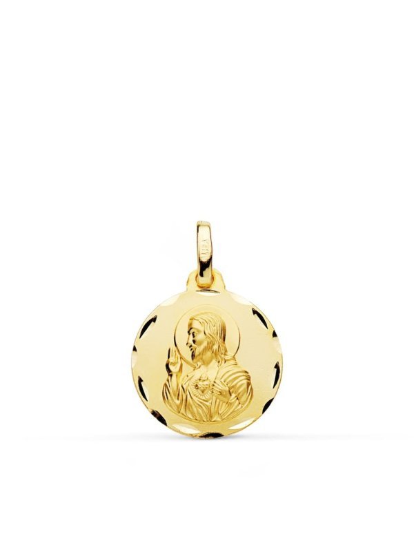 18K MEDALLA CRISTO SAGRADO CORAZON DE...