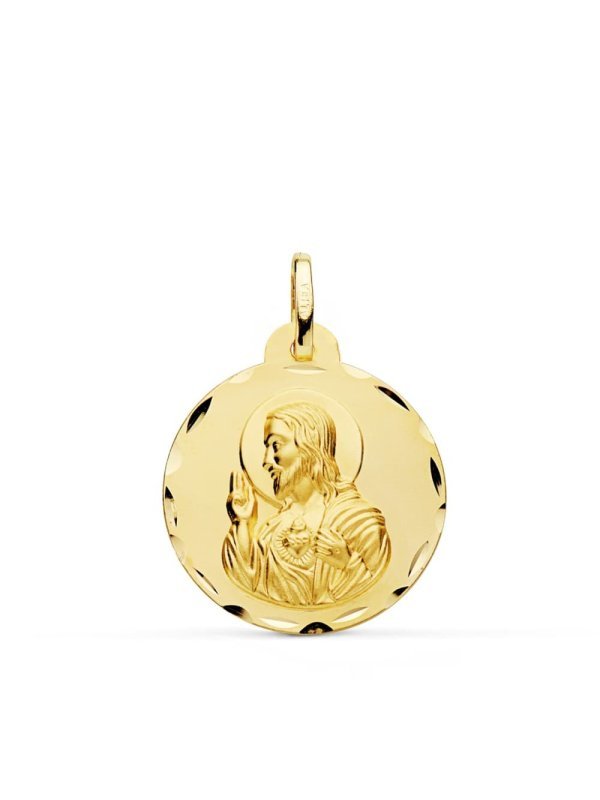 18K MEDALLA CRISTO SAGRADO CORAZON DE...
