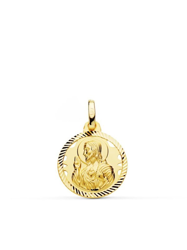18K MEDALLA CRISTO SAGRADO CORAZON DE...