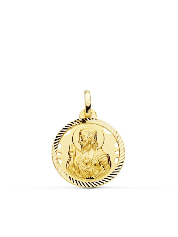 18K MEDALLA CRISTO SAGRADO CORAZON DE...