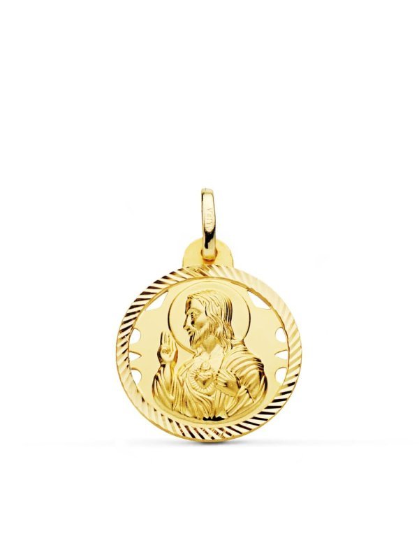 18K MEDALLA CRISTO SAGRADO CORAZON DE...