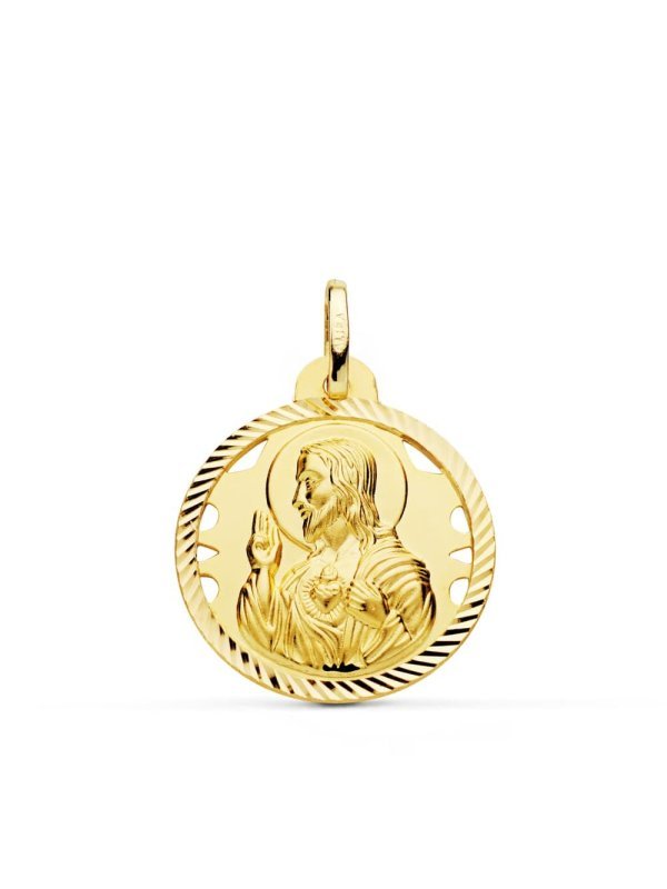 18K MEDALLA CRISTO SAGRADO CORAZON DE...