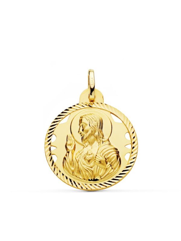 18K MEDALLA CRISTO SAGRADO CORAZON DE...