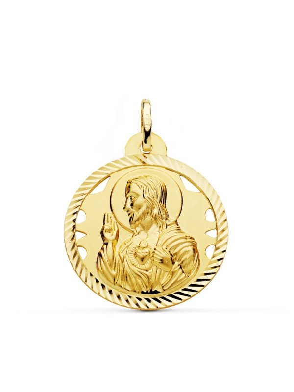 18K MEDALLA CRISTO SAGRADO CORAZON DE...