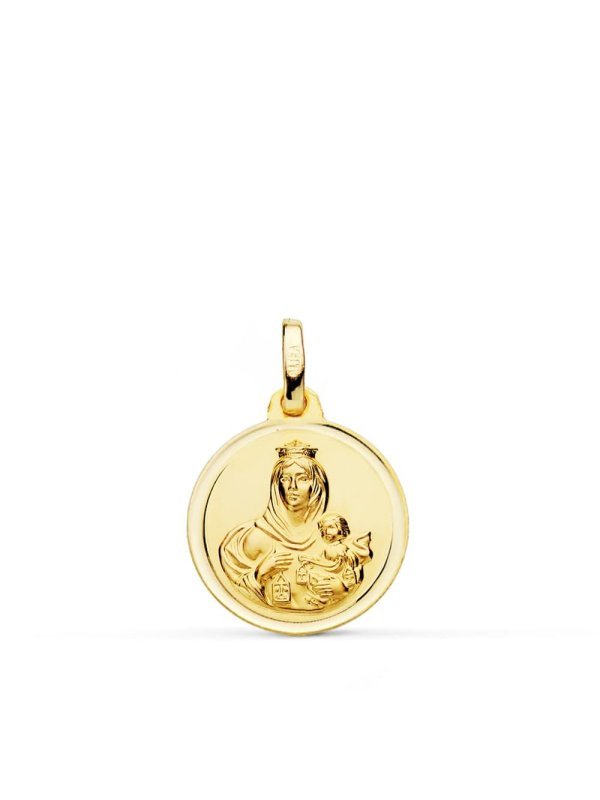 18K MEDALLA VIRGEN DEL CARMEN BISEL...