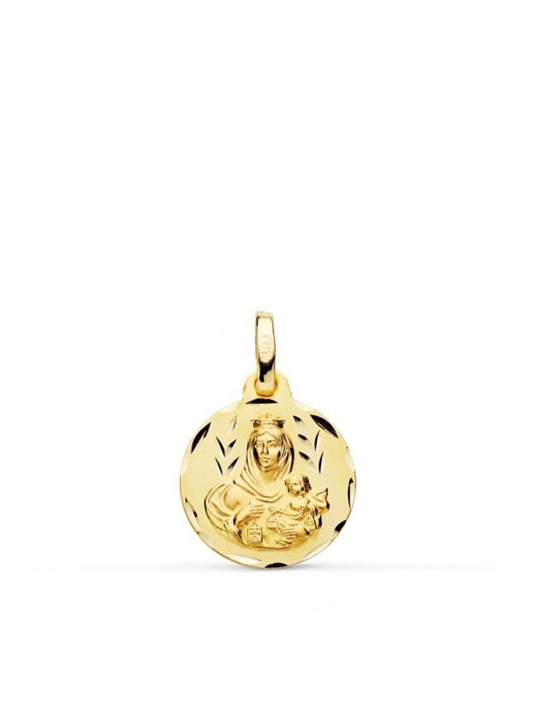 18K MEDALLA TALLADA VIRGEN DEL CARMEN...