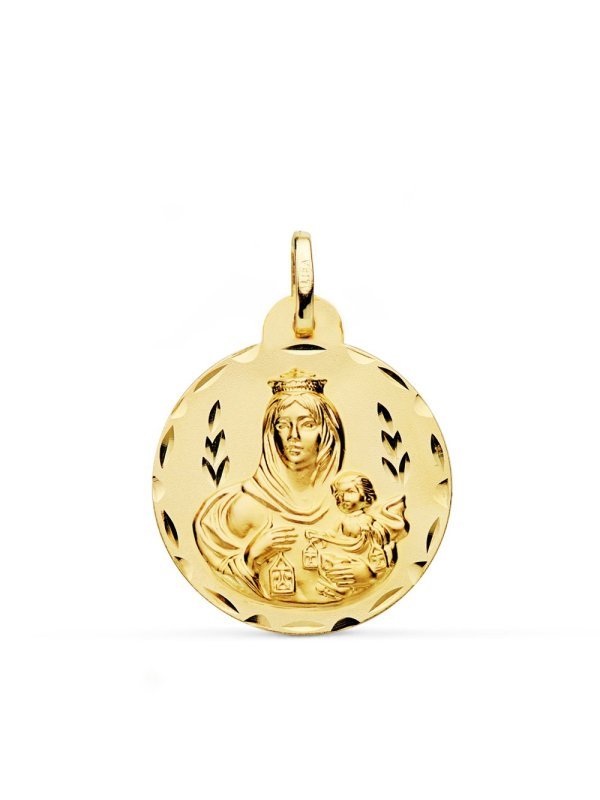 18K MEDALLA VIRGEN DEL CARMEN TALLADA...