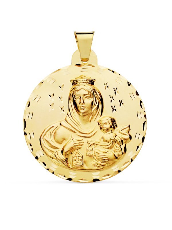 18K MEDALLA VIRGEN DEL CARMEN TALLADA...