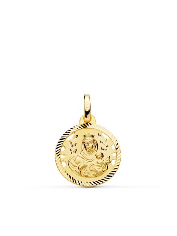 18K MEDALLA VIRGEN DEL CARMEN CALADA...
