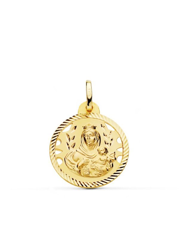 18K MEDALLA VIRGEN DEL CARMEN CALADA...