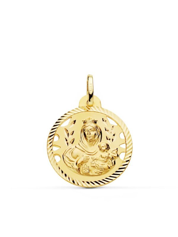 18K MEDALLA VIRGEN DEL CARMEN CALADA...