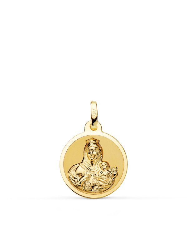 18K MEDALLA VIRGEN DEL CARMEN BRILLO...