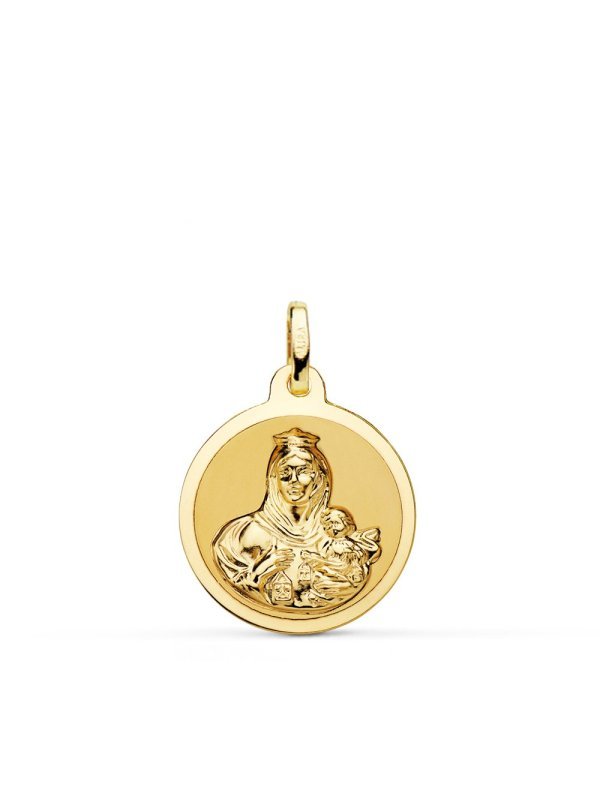18K MEDALLA VIRGEN DEL CARMEN BRILLO...