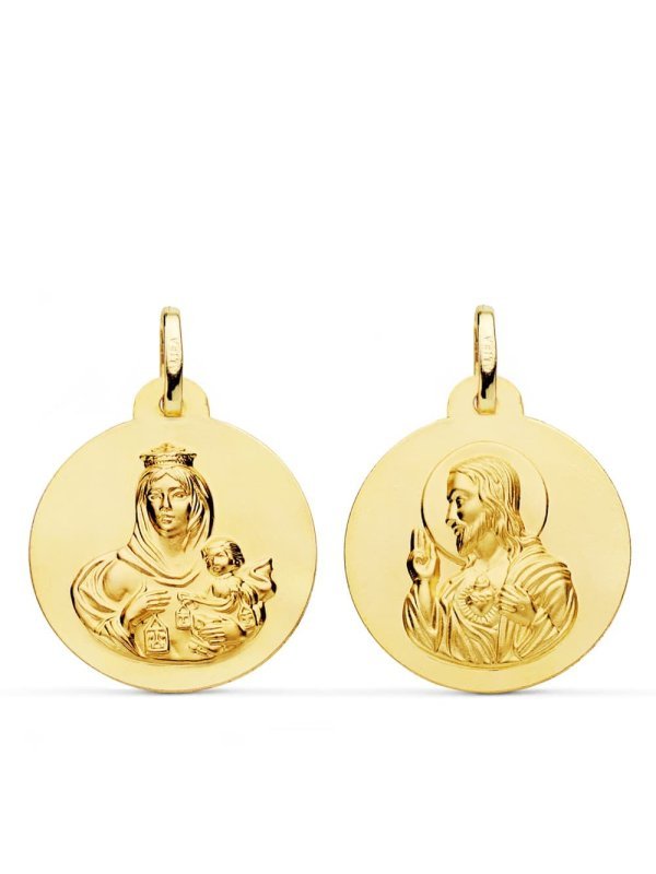 18K ESCAPULARIO LISO VIRGEN DEL...