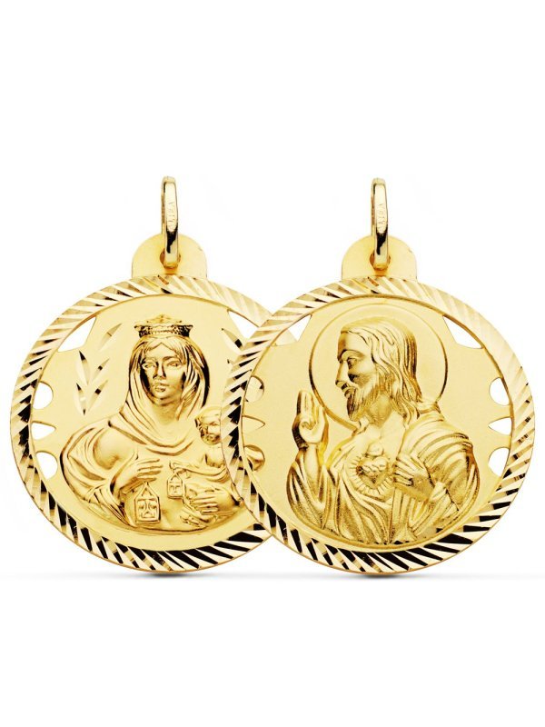 18K ESCAPULARIO HELICE CALADO VIRGEN...