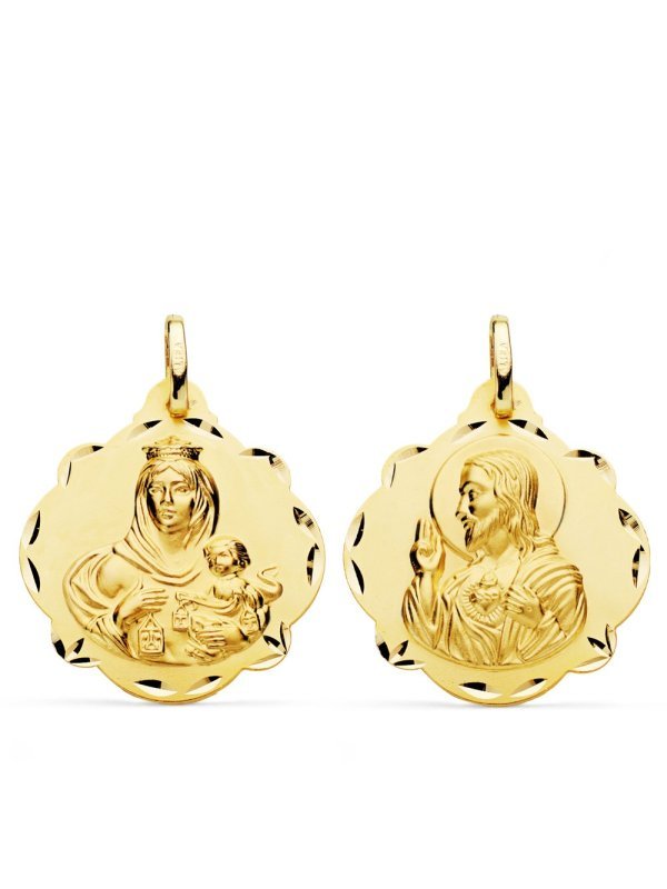 18K ESCAPULARIO VIRGEN DEL CARMEN Y...