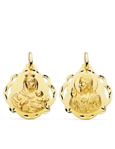 18K ESCAPULARIO VIRGEN DEL...