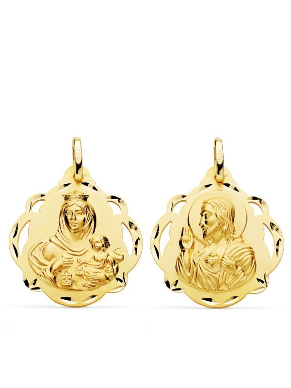 18K ESCAPULARIO VIRGEN DEL CARMEN Y...