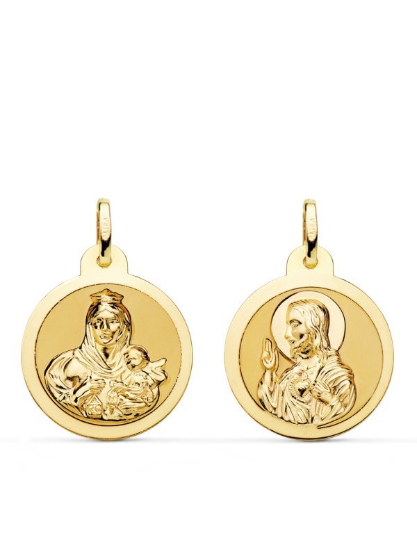18K ESCAPULARIO BRILLO VIRGEN DEL...