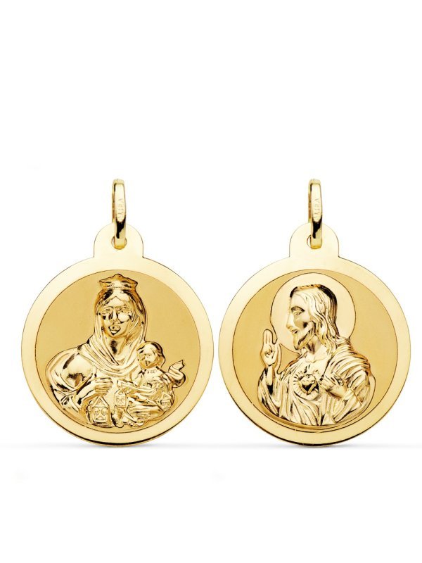 18K ESCAPULARIO BRILLO VIRGEN DEL...