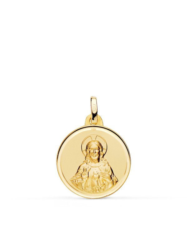 18K MEDALLA CRISTO SAGRADO CORAZON DE...