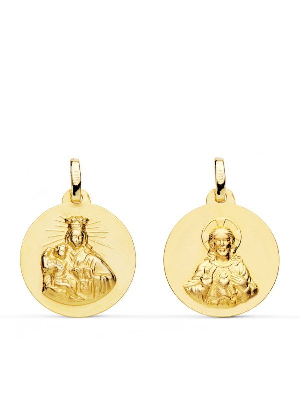 18K ESCAPULARIO VIRGEN DEL CARMEN Y...