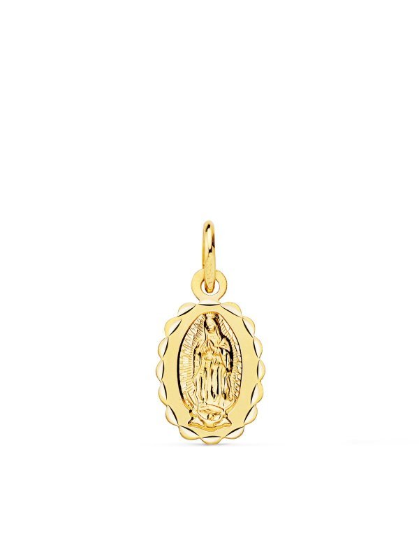 18K MEDALLA VIRGEN DE GUADALUPE OVAL...