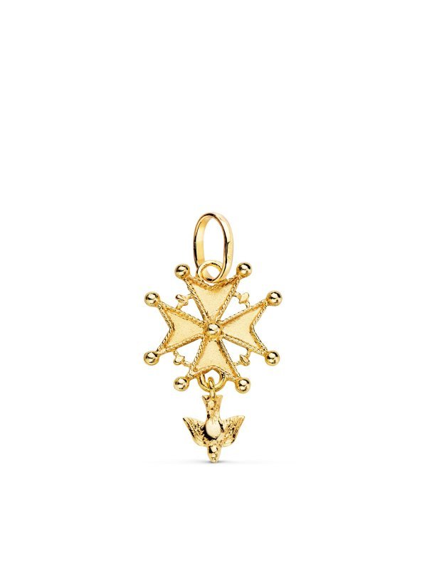 18K CRUZ DE HUGUENOTTE ORO AMARILLO...