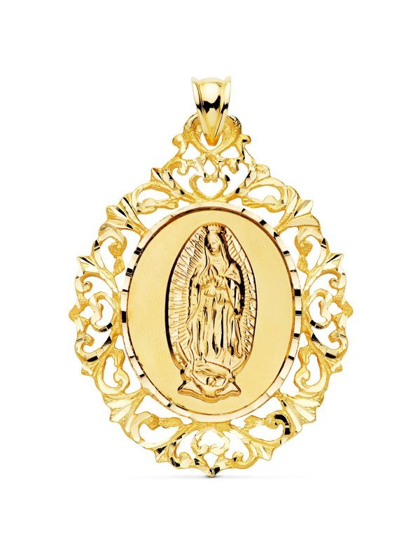 18K MEDALLA VIRGEN GUADALUPE ORLA DE...